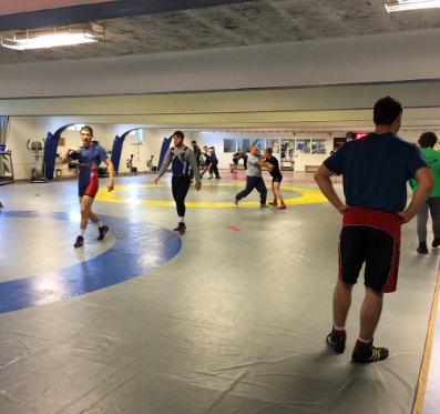 USA Greco Roman training with Sweden