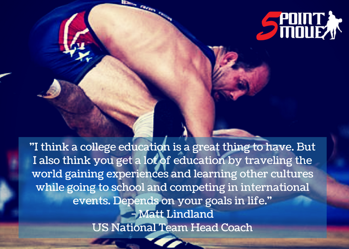 Coach Lindland on college or international Greco-Roman 