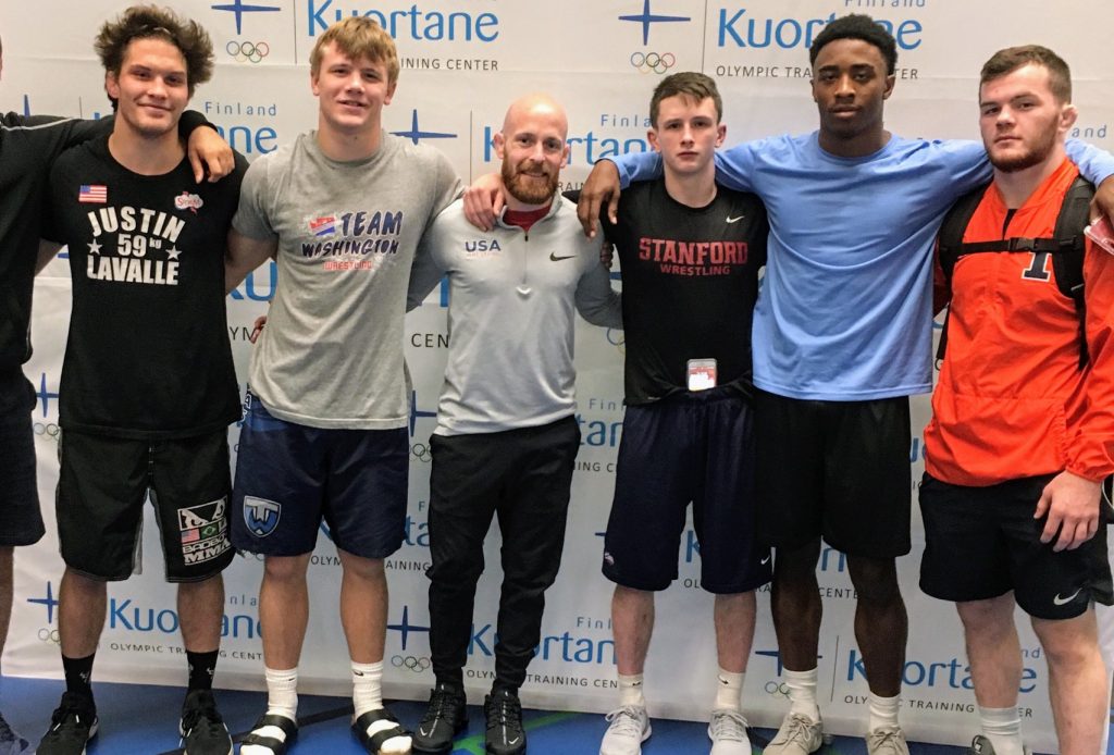 Members of the 2019 US Junior Greco-Roman World Team in Kuortane, Finland 