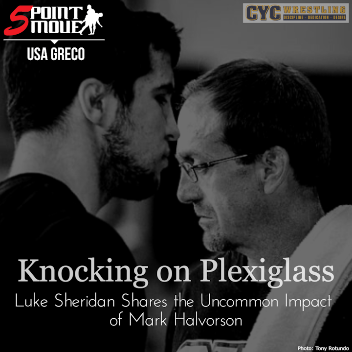luke sheridan on mark halvorson, knocking on plexiglass