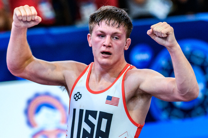 aidan squier after defeating gabriel stan in the 87 kg bronze medal round